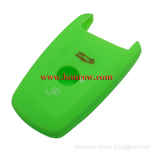 New arrival Colorful 3 button Silicone key case for BMW key (black,blue,green ,red,yellow color) silicone key cover